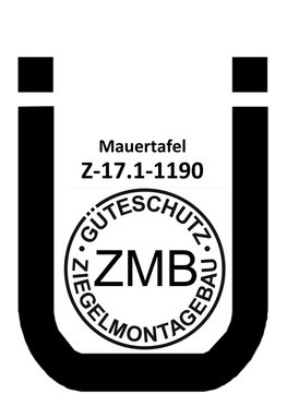 Übereinstimmungszeichen für Mauertafeln nach Zulassung Z-17.1-1190